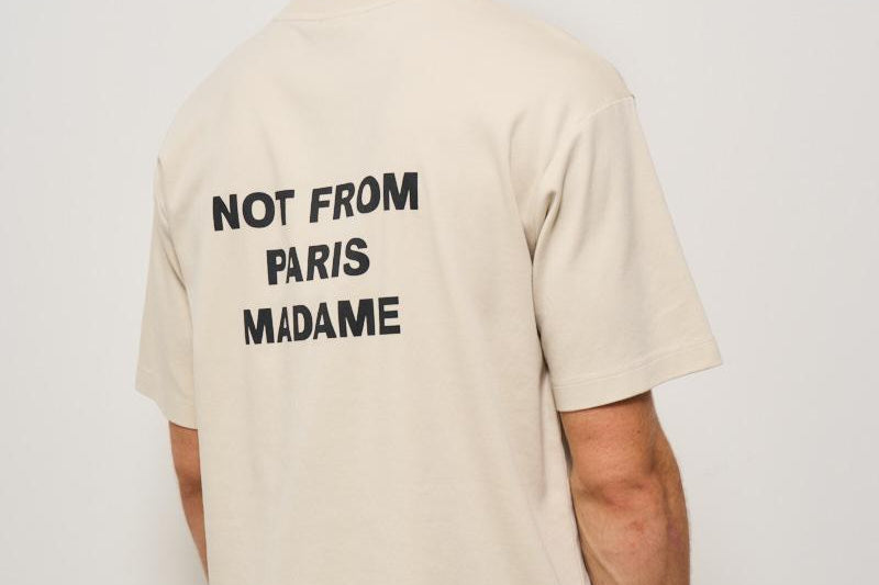 T-shirt uomo girocollo beige TS203 CO0002MT DROLE DE MONSIEUR 