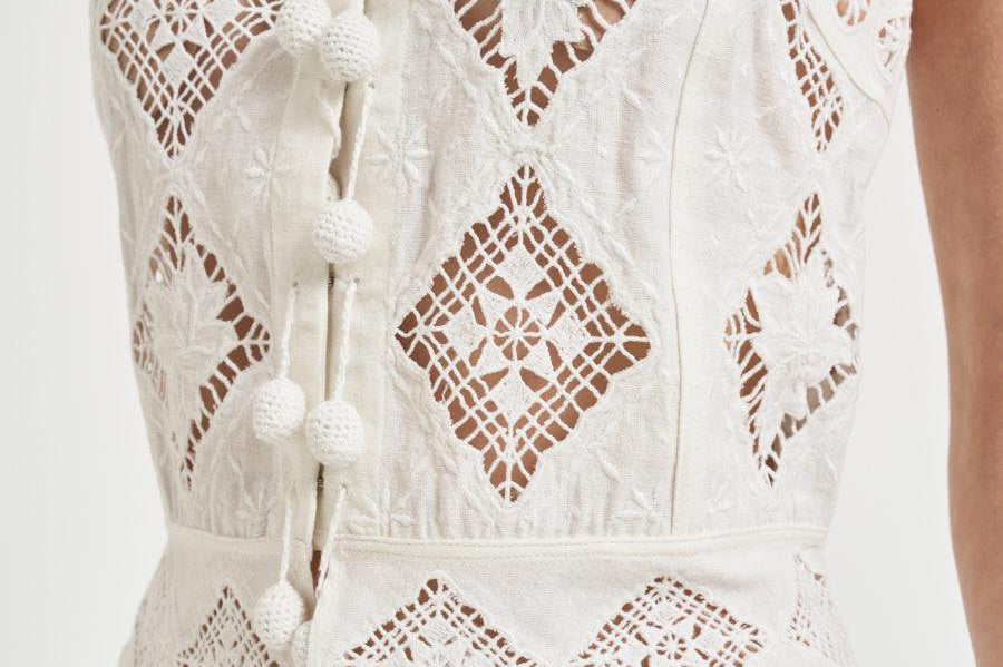 Top donna Nelssy in sangallo bianco HT0859FA D2J01IWHITE ISABEL MARANT 