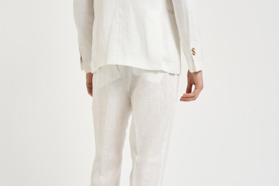 Abito uomo bianco in lino MERINI ABS707BIANCO ACCADEMIE TESSILI 