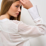 Camicia donna panna semitrasparente 13894 6060 FORTE FORTE 