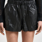 Shorts donna Naline in ecopelle nera SH0271FA D1B03E01BK MARANT ETOILE 
