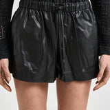 Shorts donna Naline in ecopelle nera SH0271FA D1B03E01BK MARANT ETOILE 