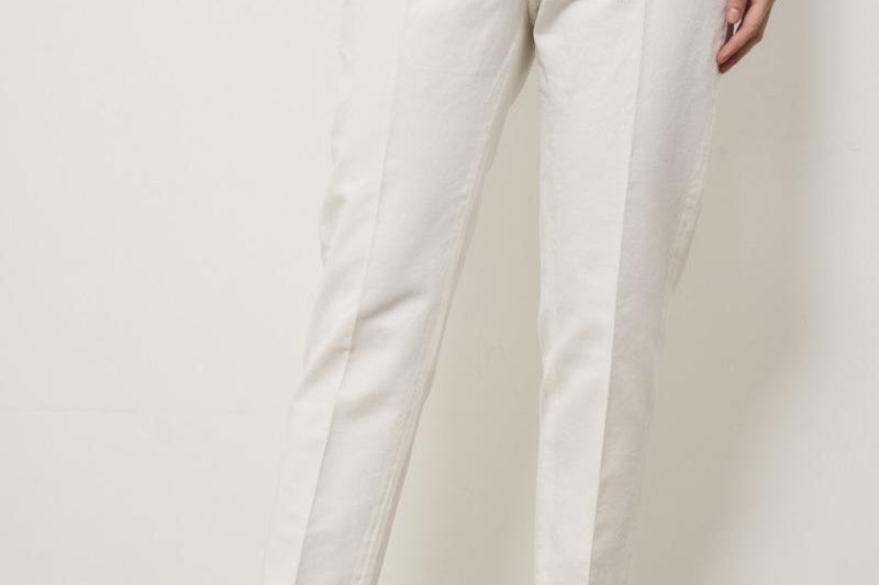 Pantaloni donna a sigaretta bianchi 176832 D6207011 INCOTEX 