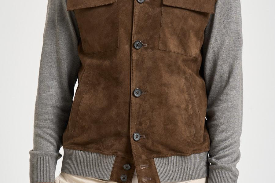 Giubbotto uomo in suede e tessuto MORRIS SUEDE626 THE JACK LEATHERS 