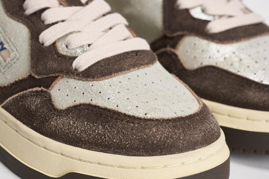 Sneakers donna Medalist Low argento e marrone AULW YB02 AUTRY 