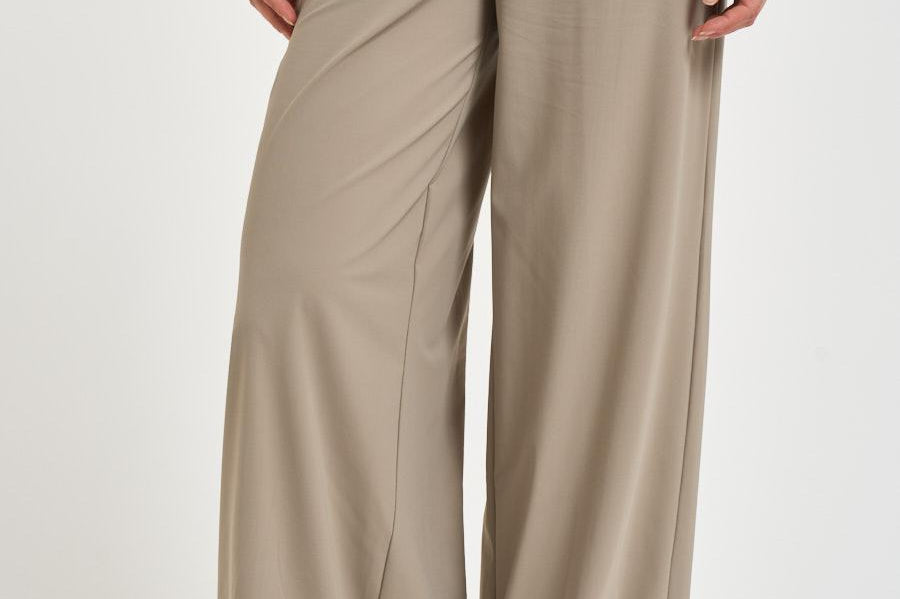 Pantalone donna gamba larga sabbia 26854 87TABACCO RRD 