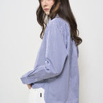 Camicia donna a righe celeste 211891419 001 RALPH LAUREN 