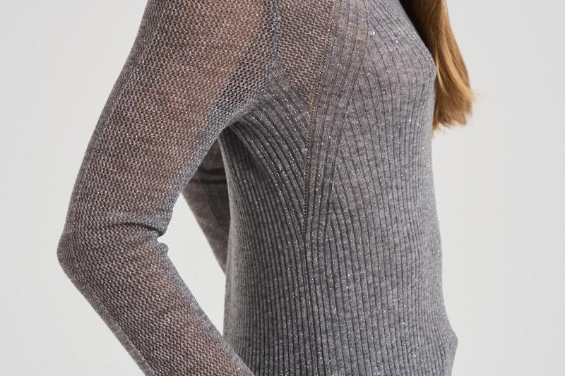 Top a coste in lurex KERRIA GREYLUREX IRO 