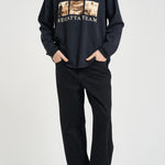 T-shirt uomo manica lunga con stampa nera TT14012 6009BLACK RHUDE 