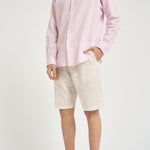 Camicia uomo rosa in misto lino e cotone 710B16700 002 RALPH LAUREN 