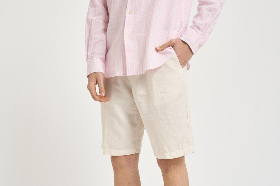 Camicia uomo rosa in misto lino e cotone 710B16700 002 RALPH LAUREN 