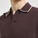 Polo uomo in maglia marrone SLOANCONTRAST 18 MC2 SAINT BARTH 