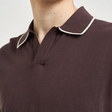 Polo uomo in maglia marrone SLOANCONTRAST 18 MC2 SAINT BARTH 