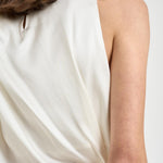 Top donna drappeggiato avorio 726SS7833S IVORY DANAME 