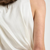 Top donna drappeggiato avorio 726SS7833S IVORY DANAME 