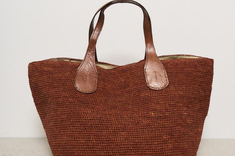 Borsa donna Tokyo in rafia mattone TOKYO WOOD IBELIV 