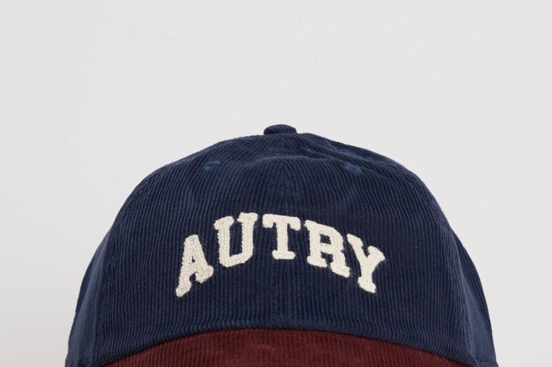 Cappellino uomo in velluto bordeaux e blu ACPU Q9BV AUTRY 