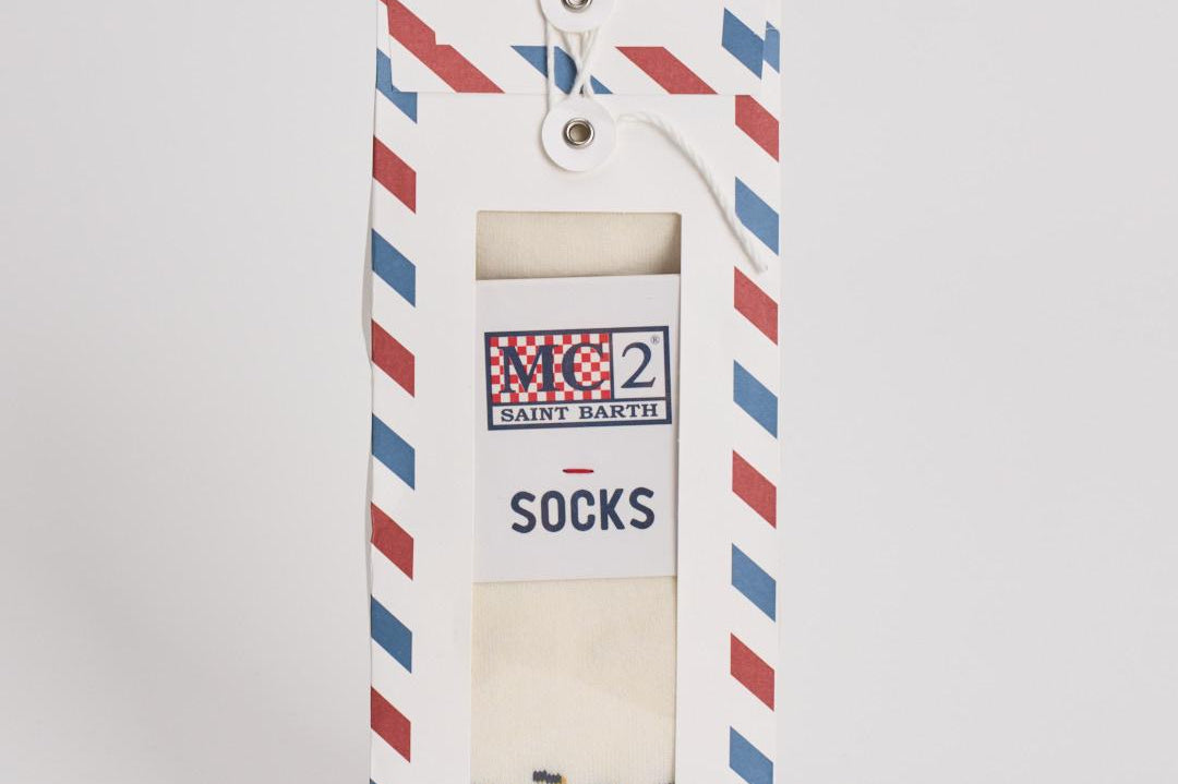 Calzini uomo con stampa Après ski in spugna di cotone SOX TECHSKI0117 MC2 SAINT BARTH 