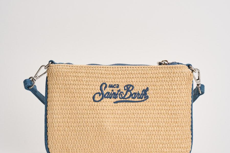 Pochette donna Parisienne Mini beige e blu PARISIENNEMINISTRAW 02778L MC2 SAINT BARTH 