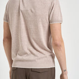 Polo uomo beige in maglia leggera M060202 114 ACCADEMIE TESSILI 