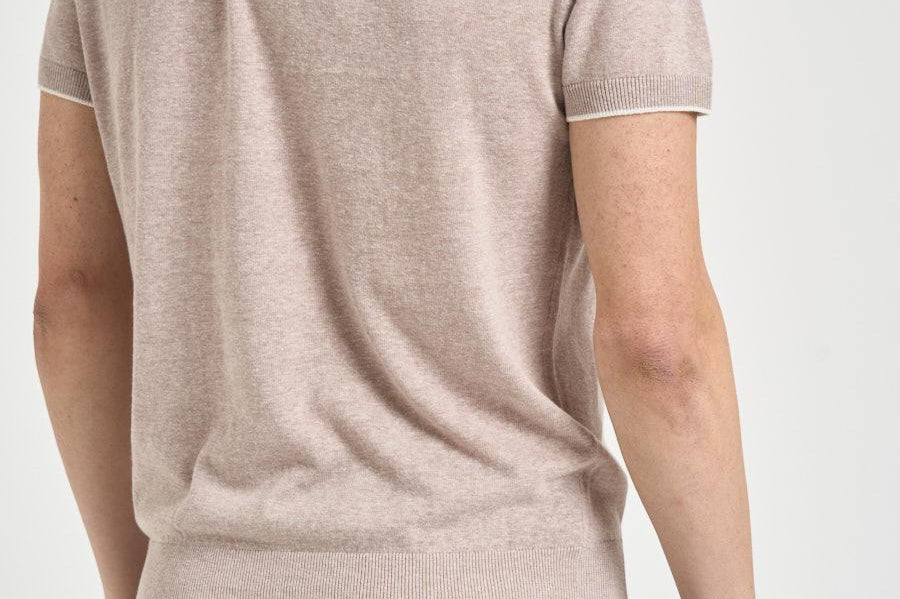Polo uomo beige in maglia leggera M060202 114 ACCADEMIE TESSILI 