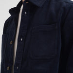 Overshirt uomo in velluto a coste blu 1000541 460 LES DEUX 