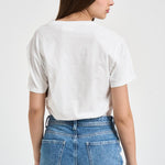 T-shirt donna girocollo bianca con ricamo EMILIE 03739L MC2 SAINT BARTH 