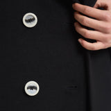 Cappotto lungo donna doppiopetto nero MYRNA DEBORA21 ACCADEMIE TESSILI 