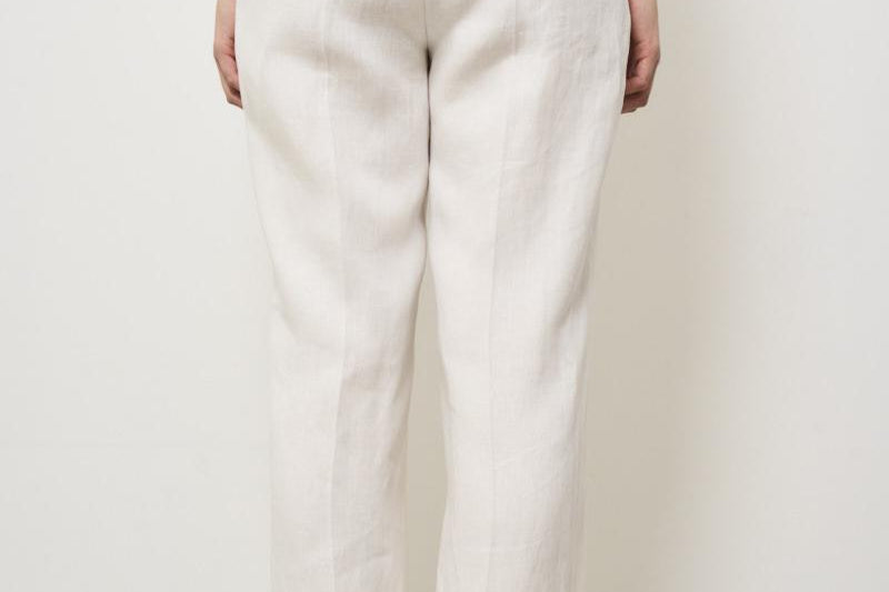 Pantalone donna bianco con pinces SIMONA LM104WHITE BERWICH 
