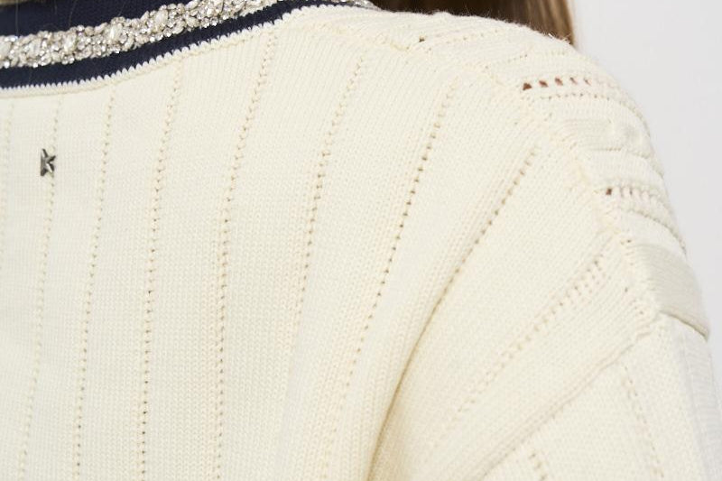 Maglia donna panna GWP02120 P00191211782 GOLDEN GOOSE 