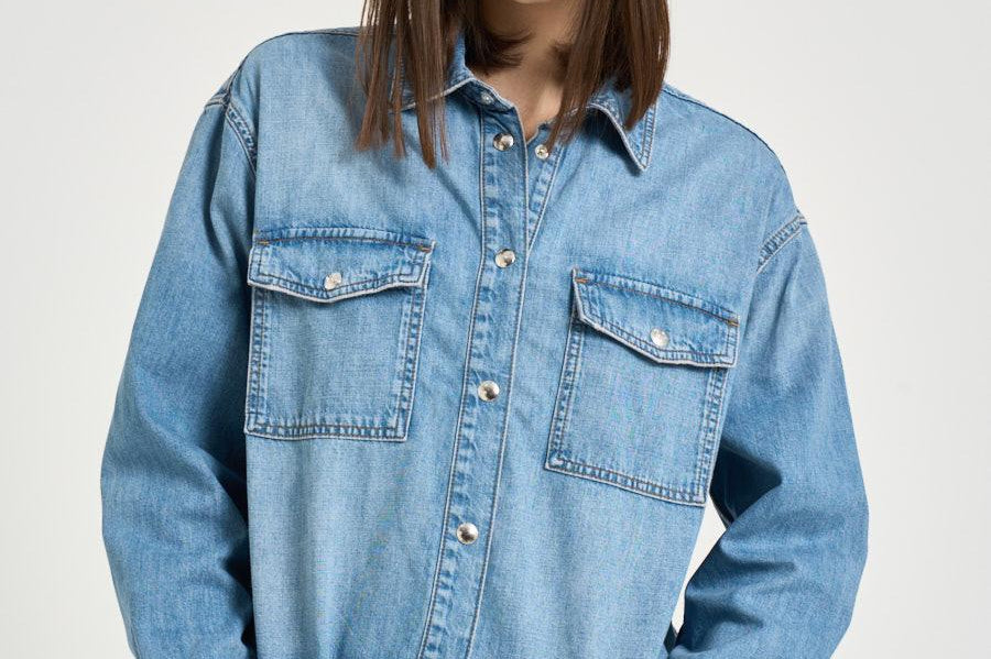 Camicia donna Paxton over in denim chiaro 11690 WHD71WASHED BLUE ANINE BING 