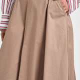 Gonna donna midi in cotone beige 101956 D6594600 INCOTEX 