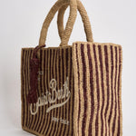 Borsa donna Colette in rafia a righe beige e moro COLETTERAFFIA 00406L MC2 SAINT BARTH 