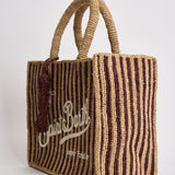 Borsa donna Colette in rafia a righe beige e moro COLETTERAFFIA 00406L MC2 SAINT BARTH 