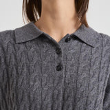 Polo donna Magnolie a trecce grigia 2025302 GRAPHITE LISA YANG 