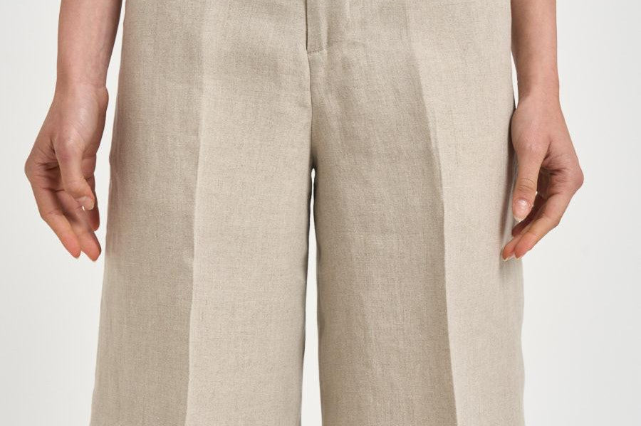 Bermuda donna in lino beige JOSEPHINE 43 BRIGLIA 
