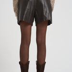 Bermuda donna in pelle marrone scuro D210595S MACIOCK086MORO P.a.r.o.s.h. 