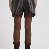 Bermuda donna in pelle marrone scuro D210595S MACIOCK086MORO P.a.r.o.s.h. 