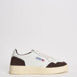 Sneakers uomo Medalist Low in suede bianca e marrone AULM FT19 AUTRY 