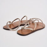 Sandali donna infradito oro intrecciato Q4.4Y0 PLATINUM MANEBI' 