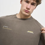 T-shirt uomo tortora con logo MLM4274 16WASHED OLIVE REPRESENT 