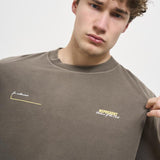 T-shirt uomo tortora con logo MLM4274 16WASHED OLIVE REPRESENT 