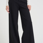 Pantalone donna a palazzo nero W25701 10 RRD 
