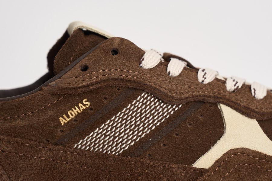 Sneakers donna in suede marrone e panna S100471 71 ALOHAS 