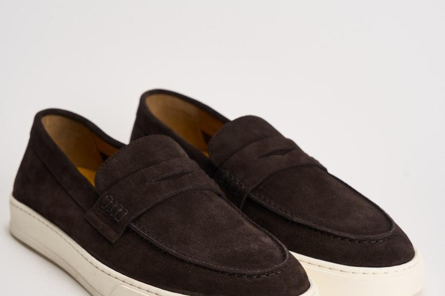 Mocassino uomo in suede marrone scuro 3546 VISONEM23 DOUCAL'S 
