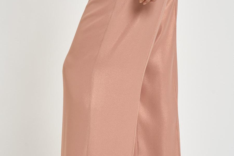 Pantalone donna a palazzo in georgette rosa E04185D 157 PESERICO 