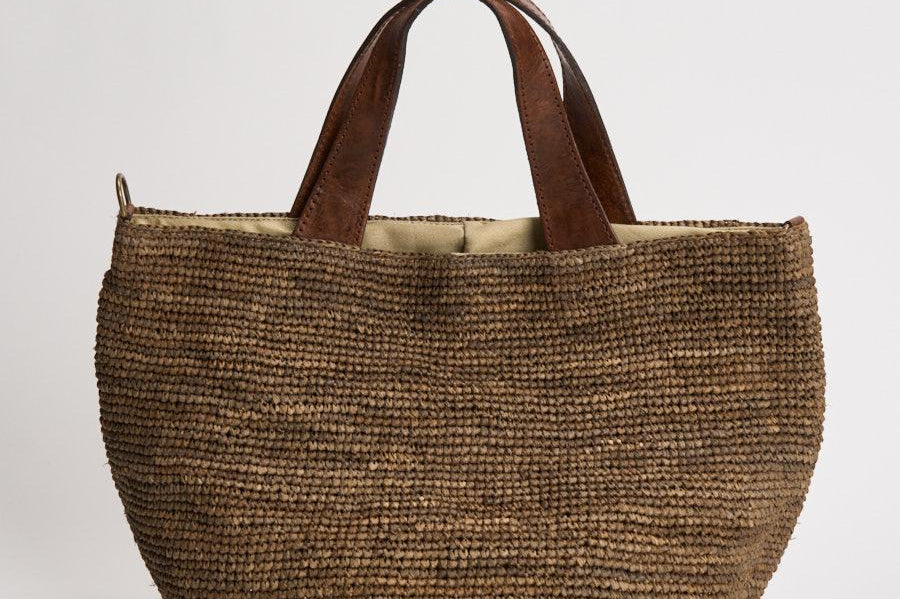 Borsa donna Mirozy in rafia marrone MIROZY DARKTEA IBELIV 