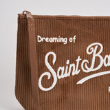 Pochette donna Aline Corduroy in velluto marrone ALINE COURD18 MC2 SAINT BARTH 
