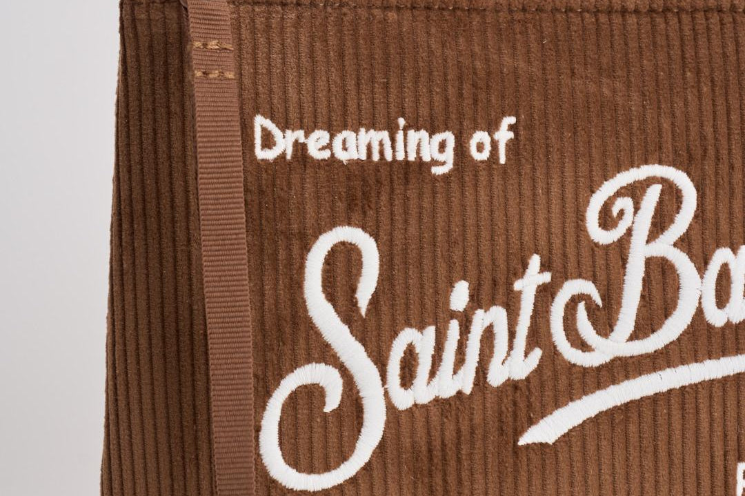 Pochette donna Aline Corduroy in velluto marrone ALINE COURD18 MC2 SAINT BARTH 