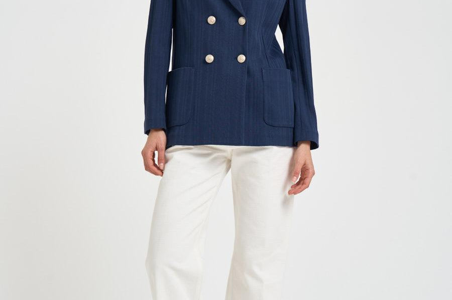 Giacca donna sartoriale doppiopetto blu navy FD3968 20369NAVY CIRCOLO 1901 